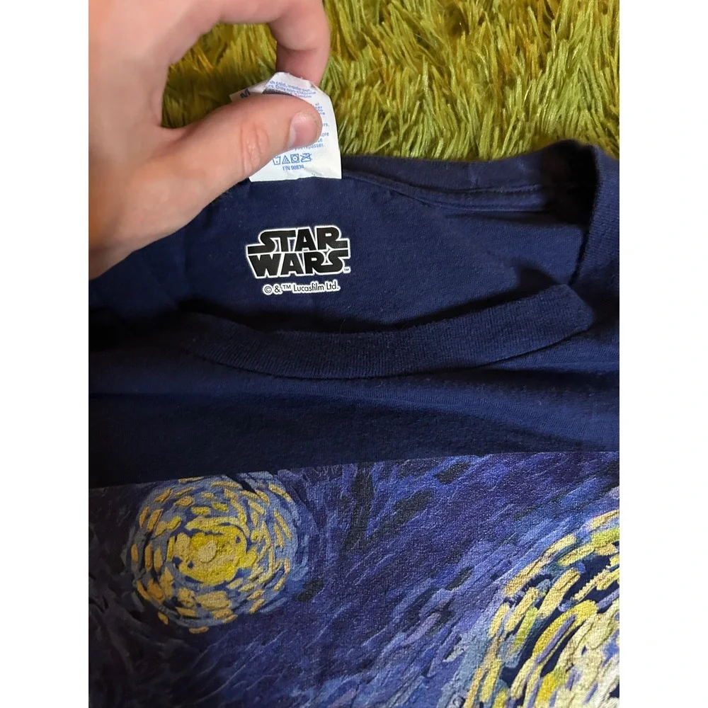 Star Wars Long Sleeve Men Medium Blue Starry Night Stormtrooper Graphic Shirt - Picture 3 of 8